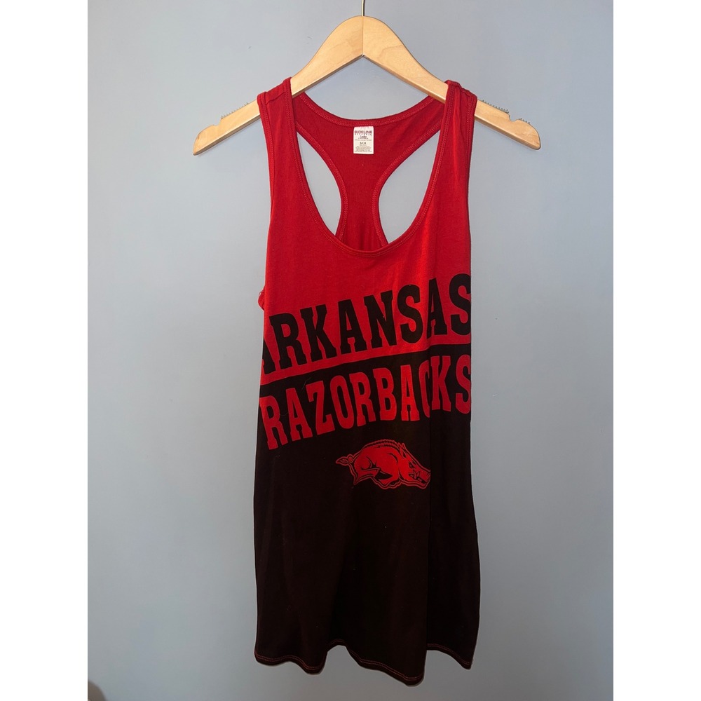Sideline Apparel Arkansas Razorbacks Racerback Tank Top Red Black Small